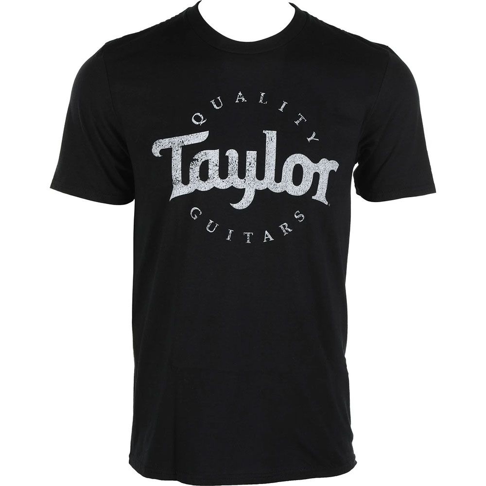 Taylor Mens Distressed Logo T (Black w/ White Distressed Logo) - Large - Image 1