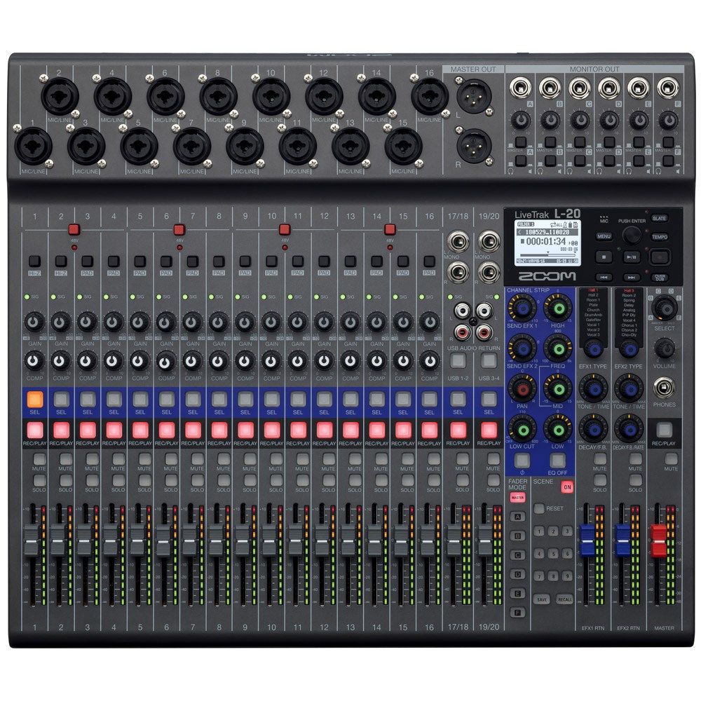 Zoom LiveTrak L-20 Digital Mixer & Recording Console - Image 1