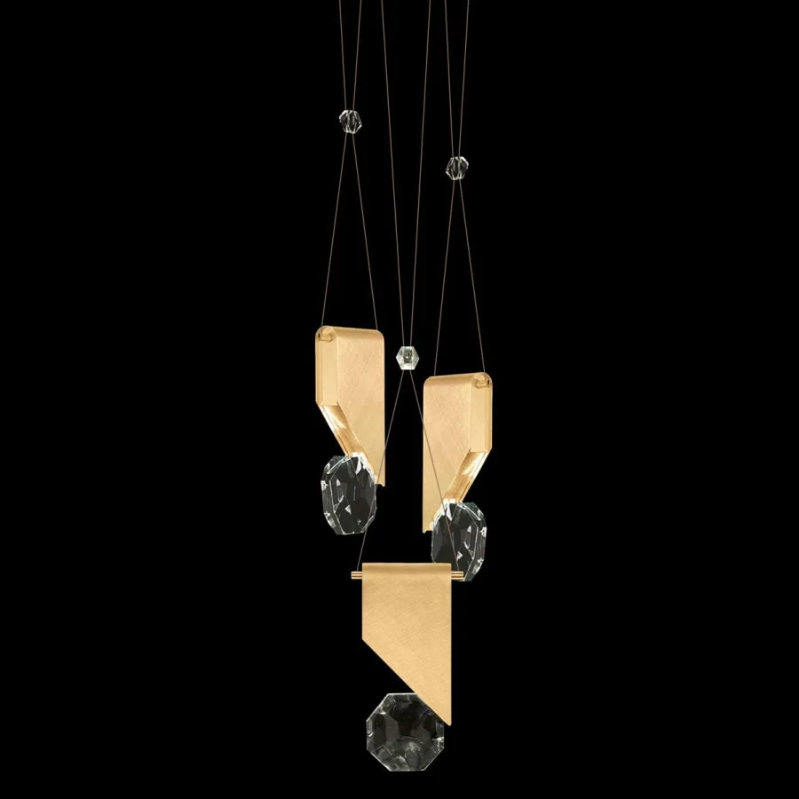 Fine Art Handcrafted Lighting ARIA 6 Light 16" Wide Integrated LED Crystal Multi Light Pendant with Shade - Image 1