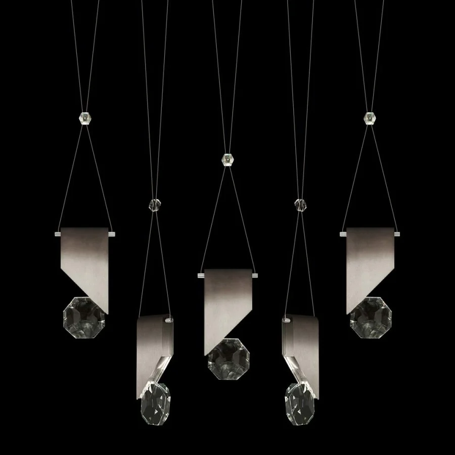 Fine Art Handcrafted Lighting ARIA 10 Light 43" Wide Integrated LED Crystal Linear Pendant with Shades - Image 1