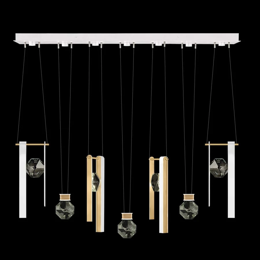 Fine Art Handcrafted Lighting ARIA 14 Light 60" Wide LED Linear Pendant with Shades - Image 1