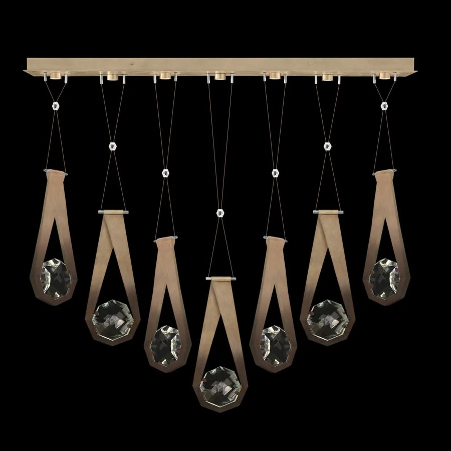 Fine Art Handcrafted Lighting ARIA 14 Light 60" Wide Integrated LED Crystal Linear Pendant - Image 1