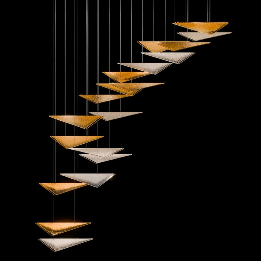 Fine Art Handcrafted Lighting Volo 8 Light 61" Wide LED Abstract Linear Pendant - Image 1