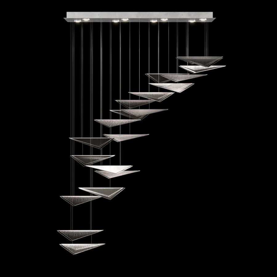Fine Art Handcrafted Lighting Volo 8 Light 61" Wide LED Abstract Linear Pendant - Image 3