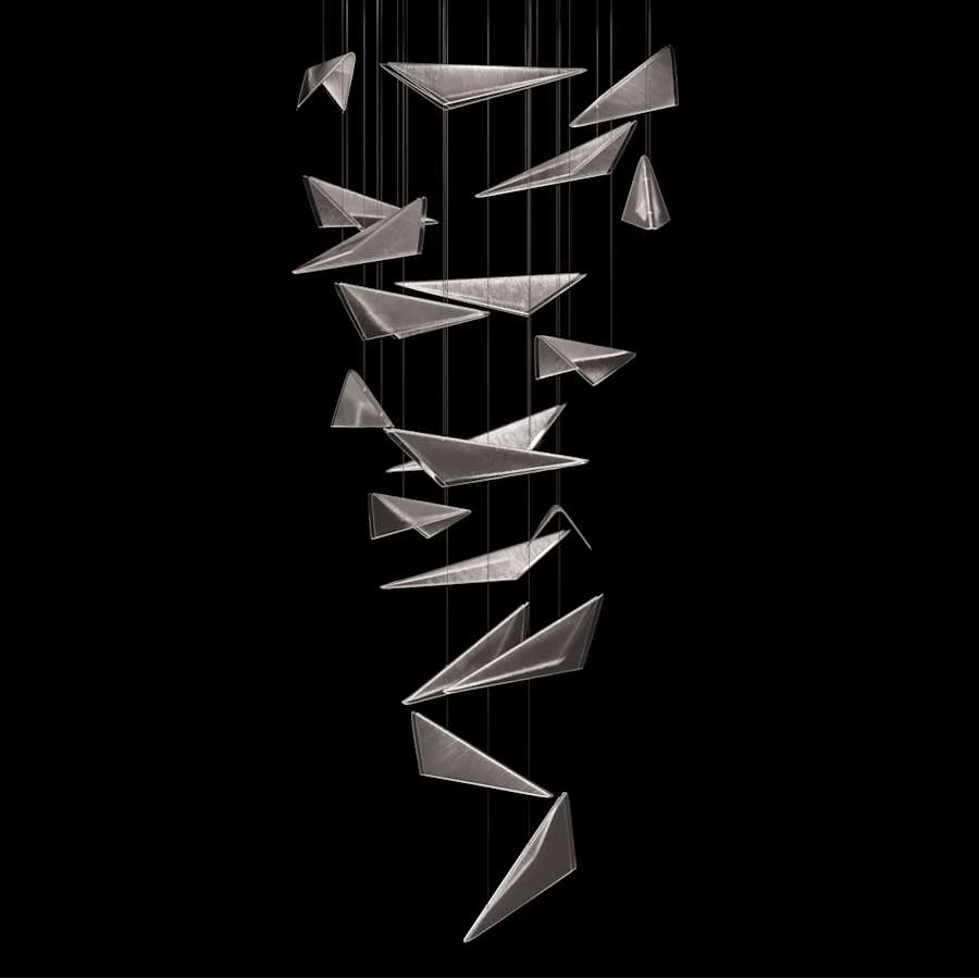 Fine Art Handcrafted Lighting Volo 8 Light 36" Wide x 52" Tall LED Abstract Multi Light Pendant - Image 1