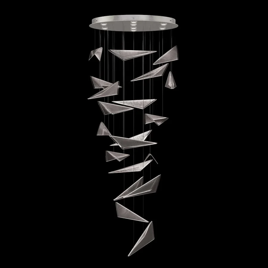 Fine Art Handcrafted Lighting Volo 8 Light 36" Wide x 52" Tall LED Abstract Multi Light Pendant - Image 2