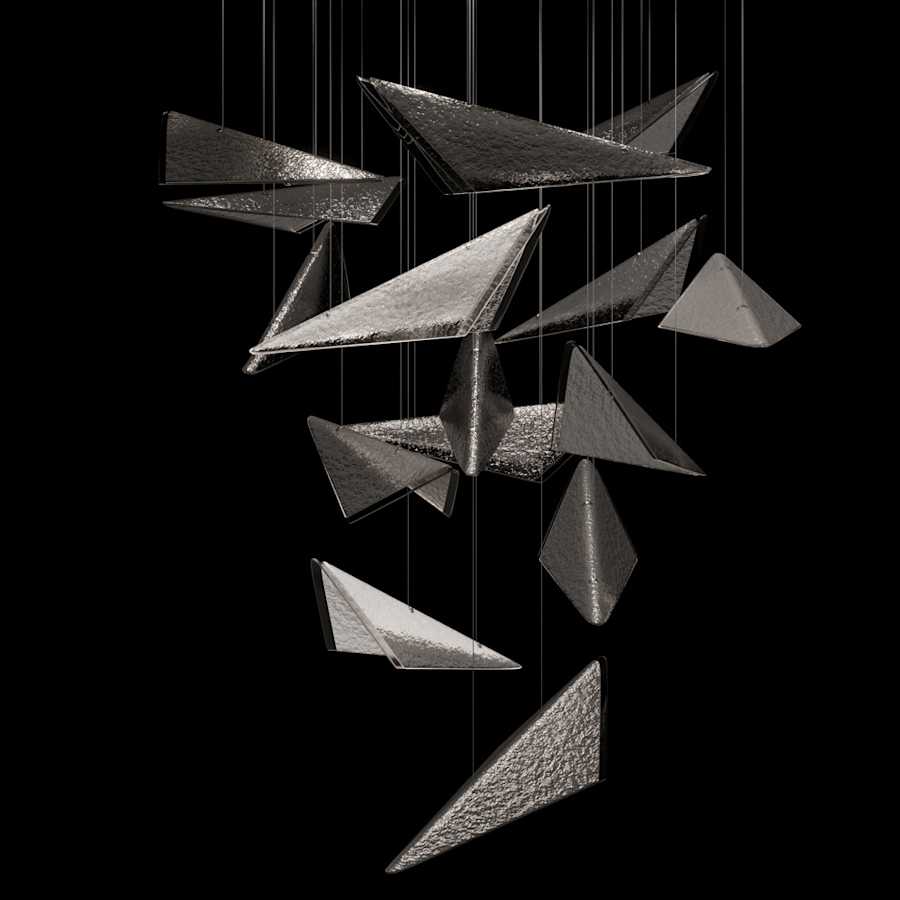 Fine Art Handcrafted Lighting Volo 8 Light 36" Wide x 34" Tall LED Abstract Multi Light Pendant - Image 1
