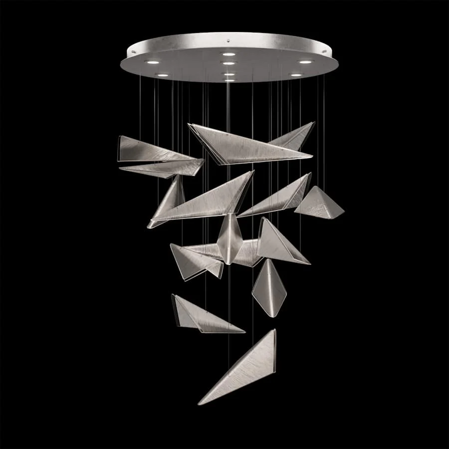 Fine Art Handcrafted Lighting Volo 8 Light 36" Wide x 34" Tall LED Abstract Multi Light Pendant - Image 2