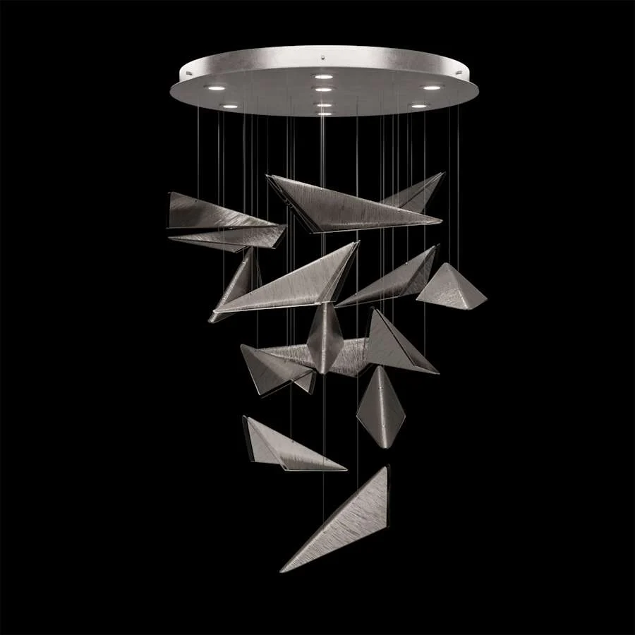 Fine Art Handcrafted Lighting Volo 8 Light 36" Wide x 34" Tall LED Abstract Multi Light Pendant - Image 3