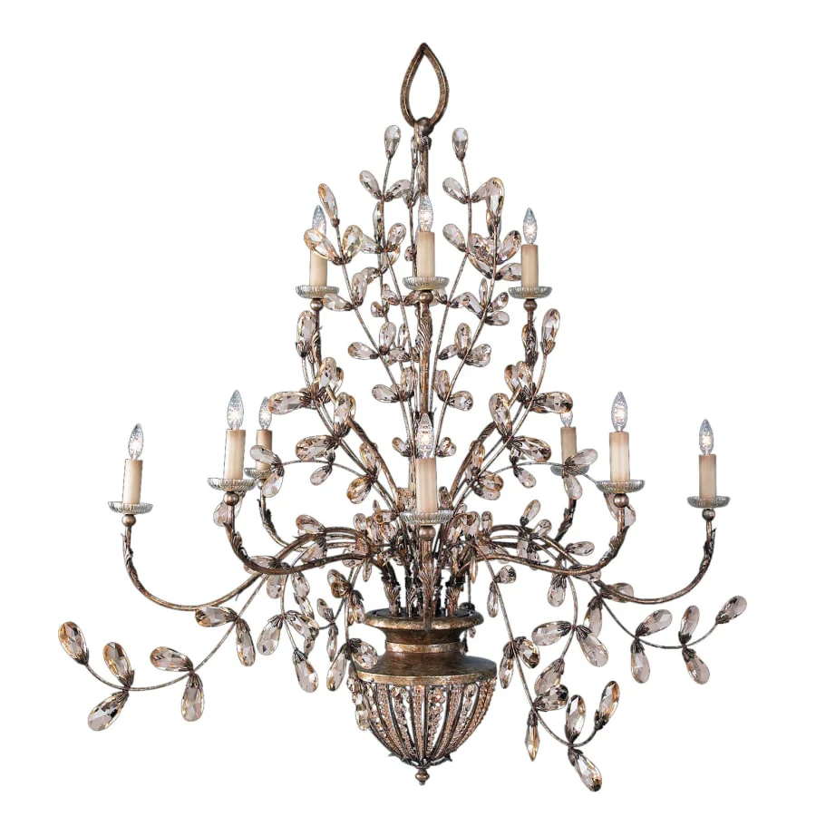 Fine Art Handcrafted Lighting A Midsummer Night's Dream Twelve-Light Two-Tier Chandelier with Crystal Accents and Candelabra Lights - Image 1