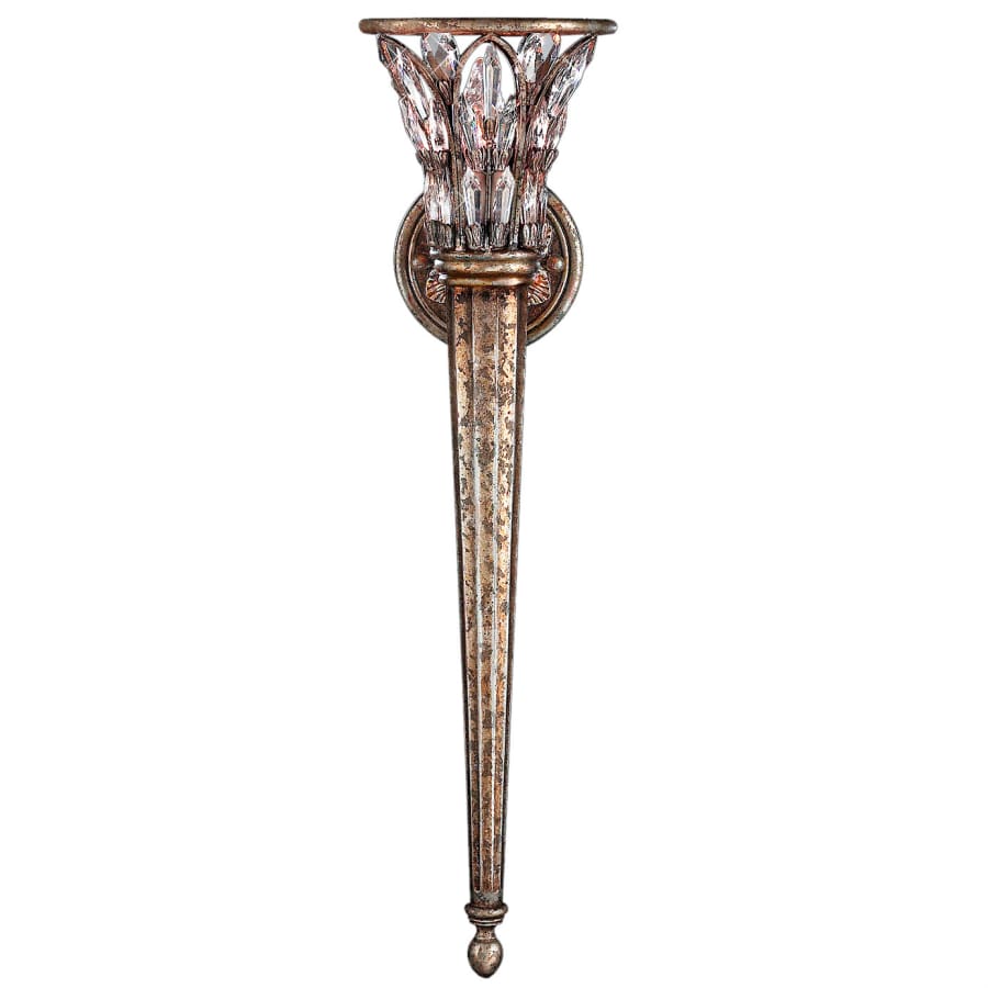 Fine Art Handcrafted Lighting Winter Palace Single-Light Wallchiere Sconce with Palmette Clustered Icicle Crystals - Image 1