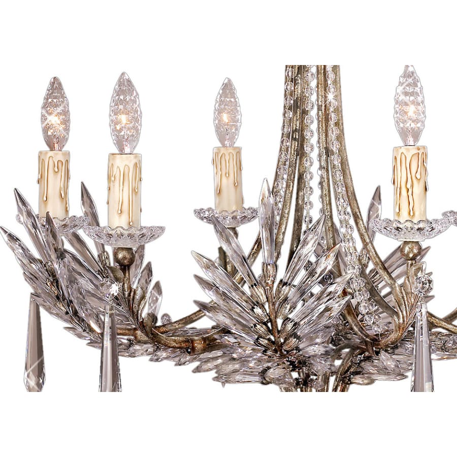 Fine Art Handcrafted Lighting Winter Palace Six-Light Single-Tier Chandelier with Palmette Clustered Icicle Crystals - Image 2