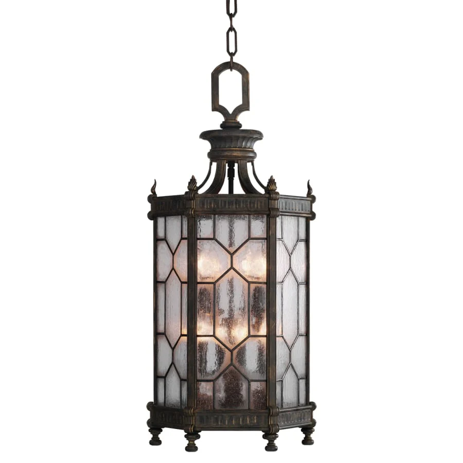 Fine Art Handcrafted Lighting Devonshire 8 Light 16" Wide Outdoor Pendant with Seedy Glass Shade - Image 1