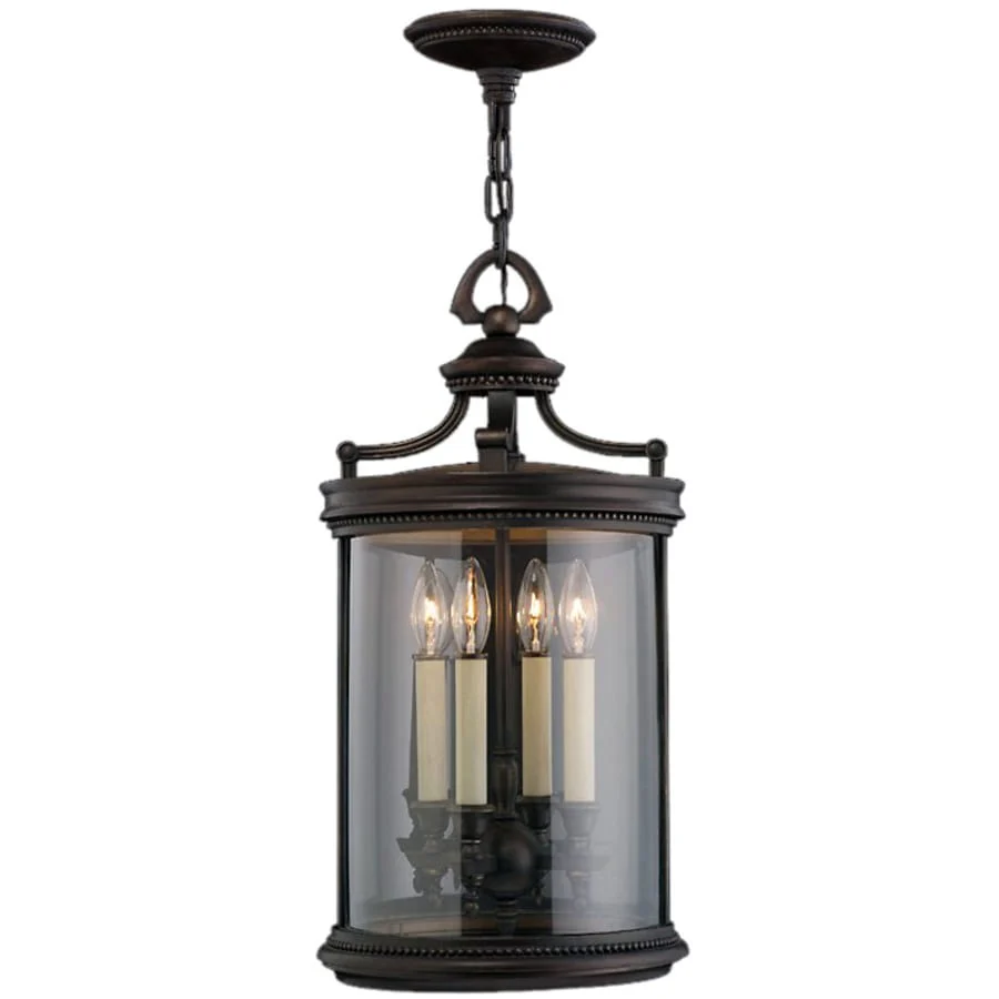 Fine Art Handcrafted Lighting Louvre Four-Light Outdoor Pendant with Antiqued Candles and Clear Blown Glass Shade - Image 2
