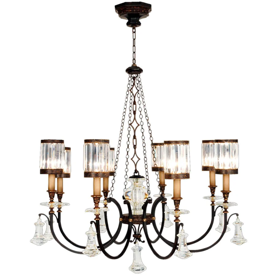 Fine Art Handcrafted Lighting Eaton Place Eight-Light Single-Tier Chandelier with Channel-Set Crystal Diffusers and Crystal Accents - Image 2