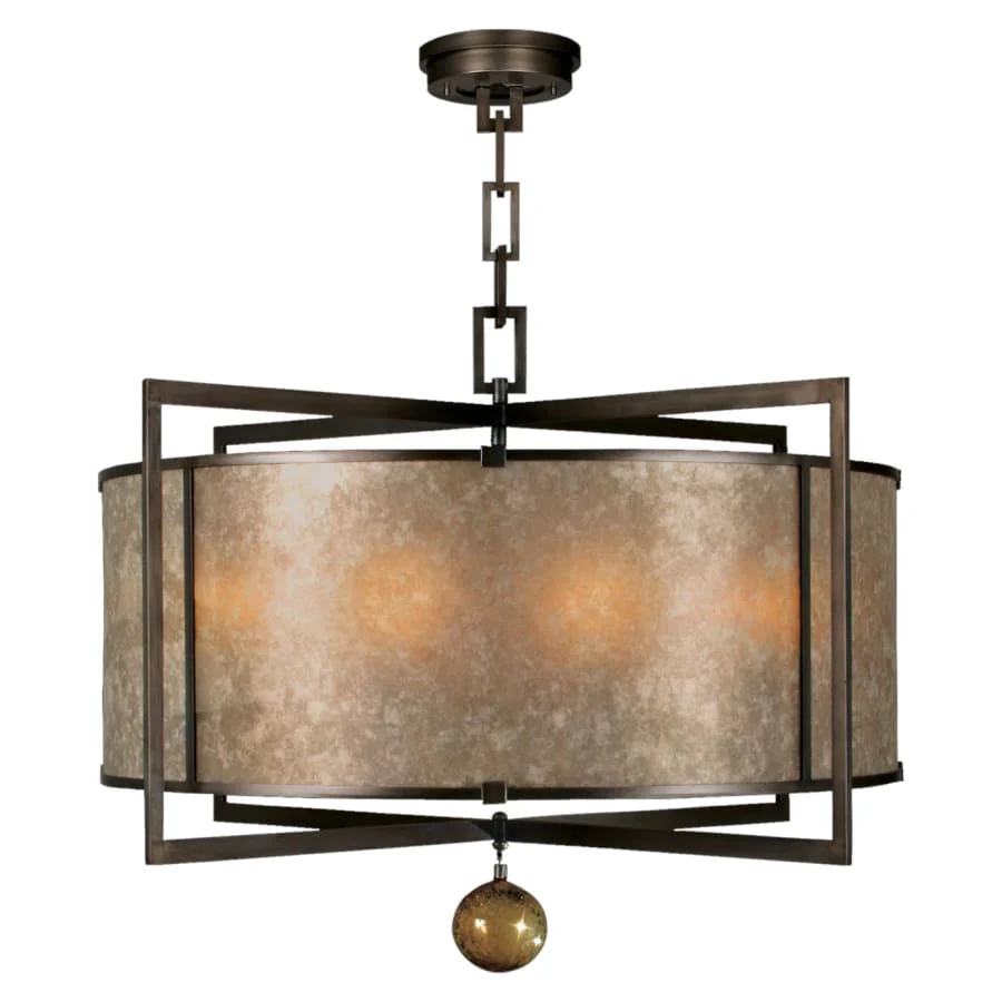 Fine Art Handcrafted Lighting Singapore Moderne 40" Diameter Eight-Light Drum Pendant with Mica Diffuser Panels - Image 2
