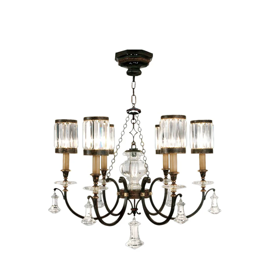 Fine Art Handcrafted Lighting Eaton Place Six-Light Single-Tier Chandelier with Channel-Set Crystal Diffusers and Crystal Accents - Image 1
