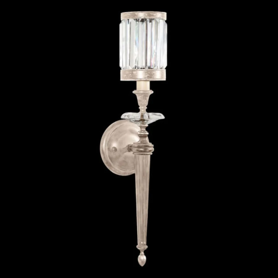 Fine Art Handcrafted Lighting Eaton Place Silver Single-Light Wall Sconce with Channel-Set Crystal Diffuser and Crystal Accents - Image 2