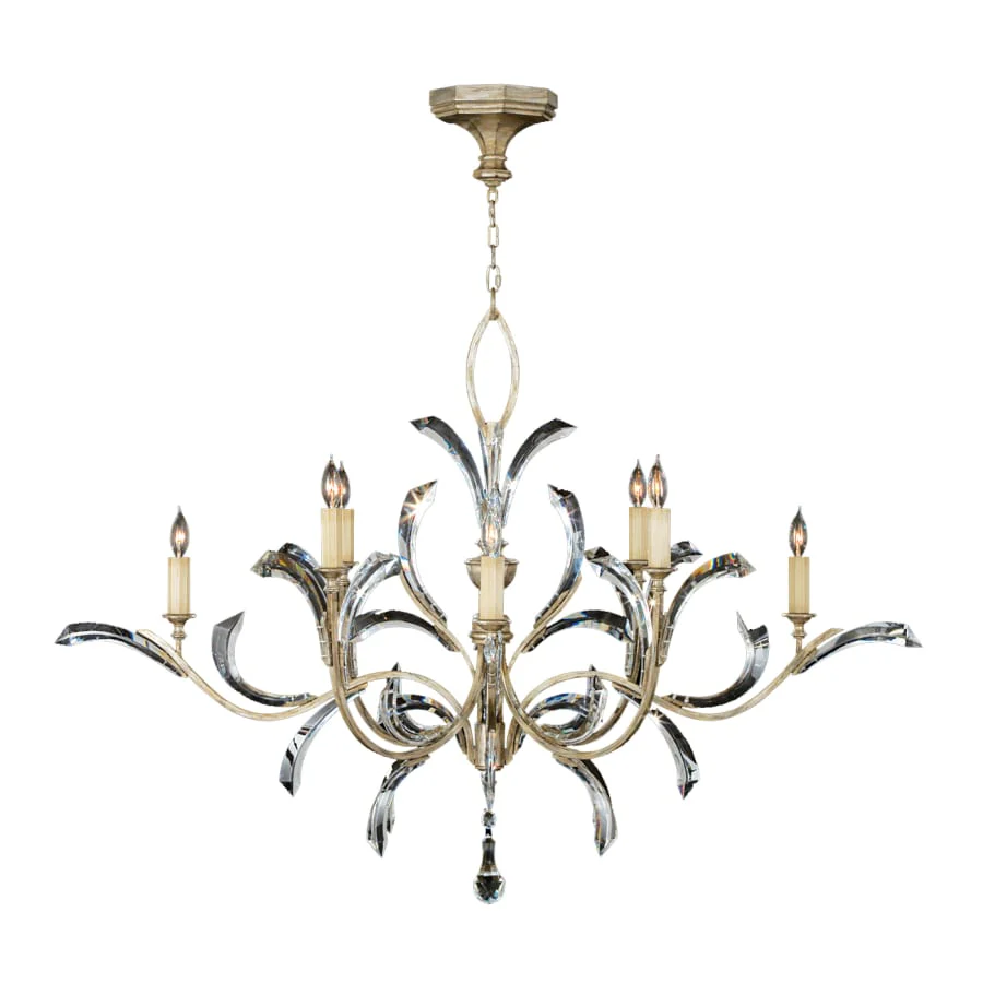 Fine Art Handcrafted Lighting Beveled Arcs 57" Round Chandelier with Arcing Beveled Crystal - Image 1