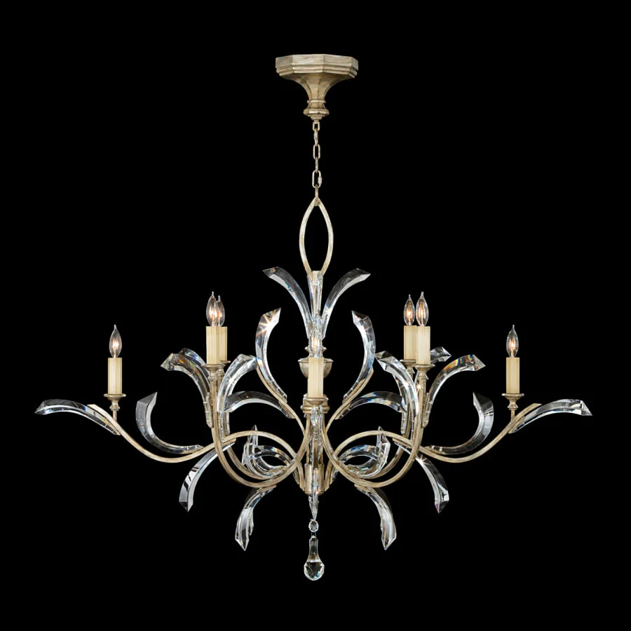 Fine Art Handcrafted Lighting Beveled Arcs 57" Round Chandelier with Arcing Beveled Crystal - Image 3