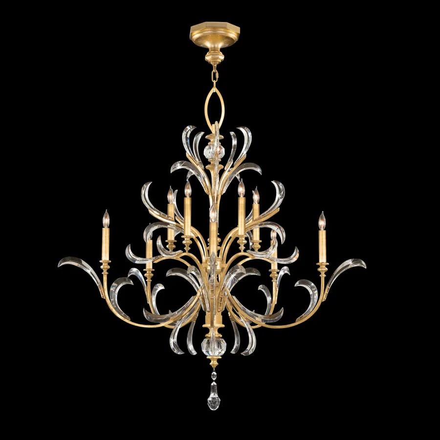 Fine Art Handcrafted Lighting Beveled Arcs 10 Light 56" Wide Crystal Chandelier - Image 3