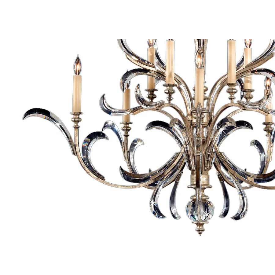 Fine Art Handcrafted Lighting Beveled Arcs Ten-Light Two-Tier Beveled Crystal Chandelier - Image 2