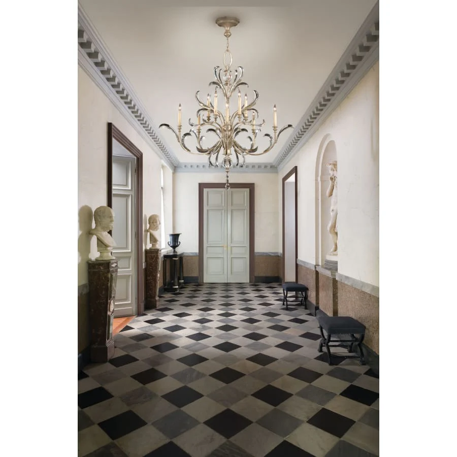 Fine Art Handcrafted Lighting Beveled Arcs Ten-Light Two-Tier Beveled Crystal Chandelier - Image 3