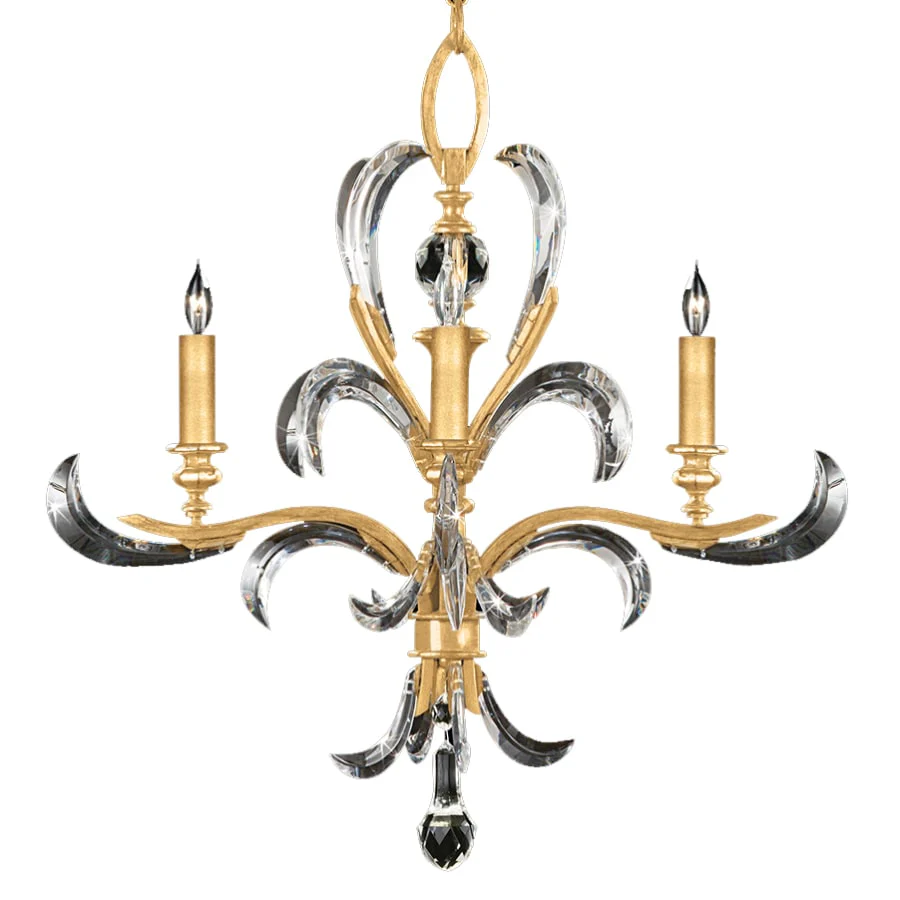 Fine Art Handcrafted Lighting Beveled Arcs 4 Light 28" Wide Crystal Chandelier - Image 1