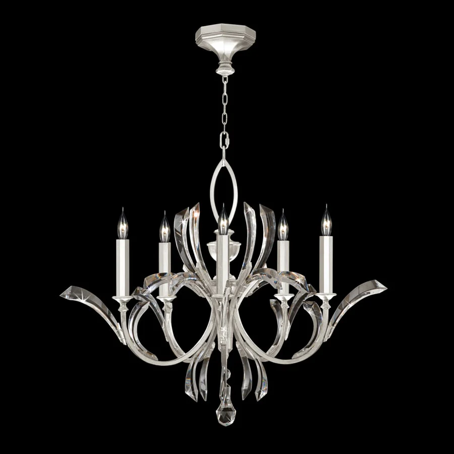 Fine Art Handcrafted Lighting Beveled Arcs 5 Light 36" Wide Crystal Chandelier - Image 2
