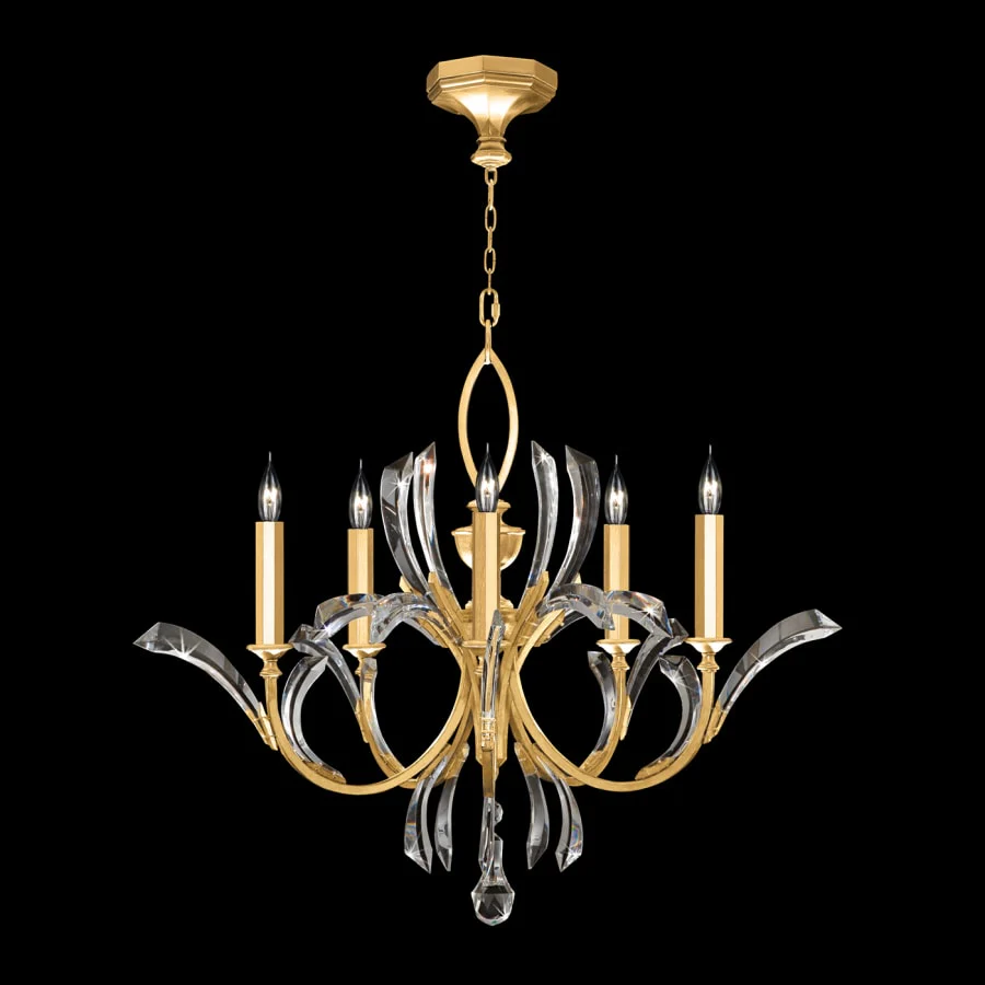 Fine Art Handcrafted Lighting Beveled Arcs 5 Light 36" Wide Crystal Chandelier - Image 3