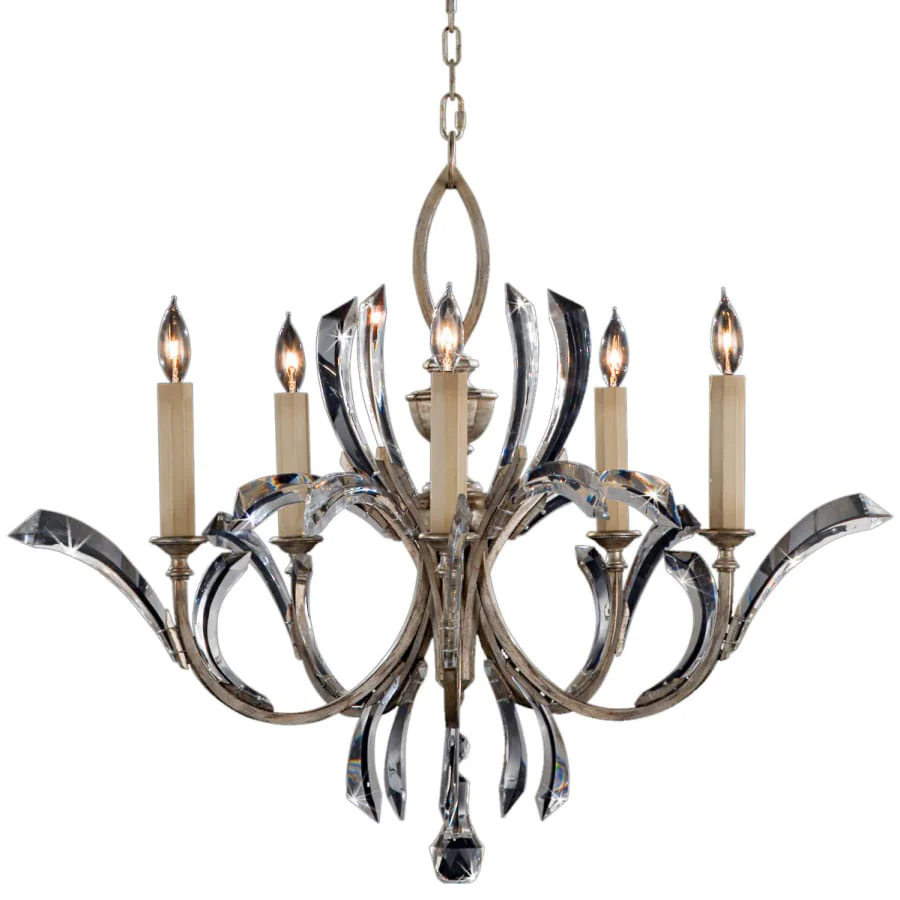 Fine Art Handcrafted Lighting Beveled Arcs Five-Light Single-Tier Beveled Crystal Chandelier - Image 1