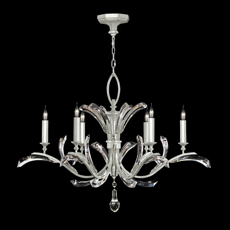 Fine Art Handcrafted Lighting Beveled Arcs 6 Light 42" Wide Crystal Chandelier - Image 2