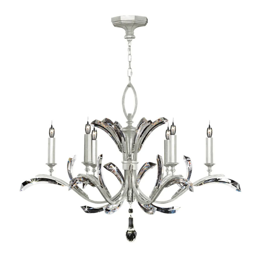 Fine Art Handcrafted Lighting Beveled Arcs 6 Light 42" Wide Crystal Chandelier - Image 1
