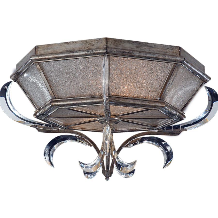 Fine Art Handcrafted Lighting Beveled Arcs 26" Diameter Two-Light Flush Mount Beveled Crystal Ceiling Fixture - Image 1