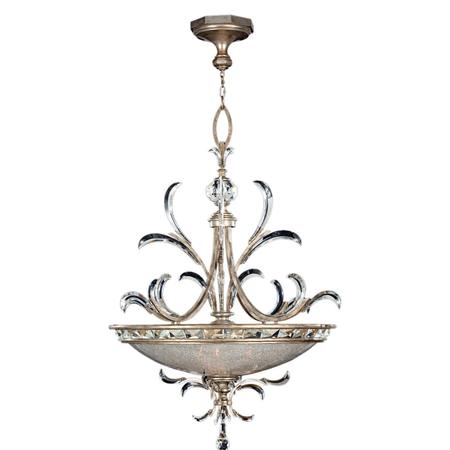 Fine Art Handcrafted Lighting Beveled Arcs 44" Diameter Three-Light Beveled Crystal Bowl Pendant - Image 3