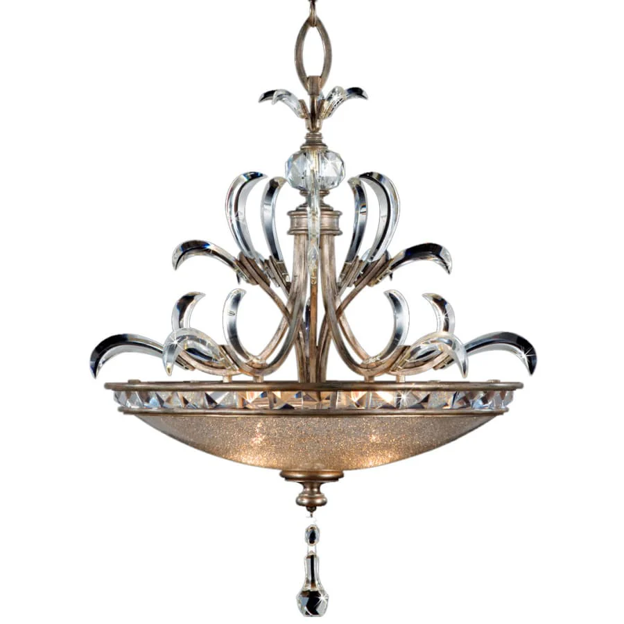 Fine Art Handcrafted Lighting Beveled Arcs 32" Diameter Three-Light Beveled Crystal Bowl Pendant - Image 1