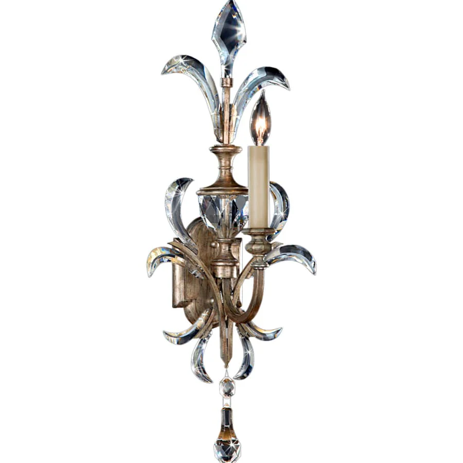 Fine Art Handcrafted Lighting Beveled Arcs Single-Light Beveled Crystal Wall Sconce - Image 1