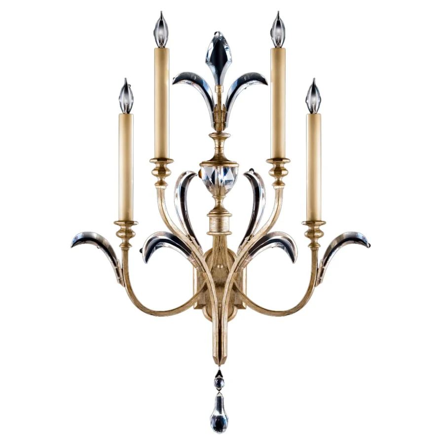 Fine Art Handcrafted Lighting Beveled Arcs Four-Light Beveled Crystal Wall Sconce - Image 1