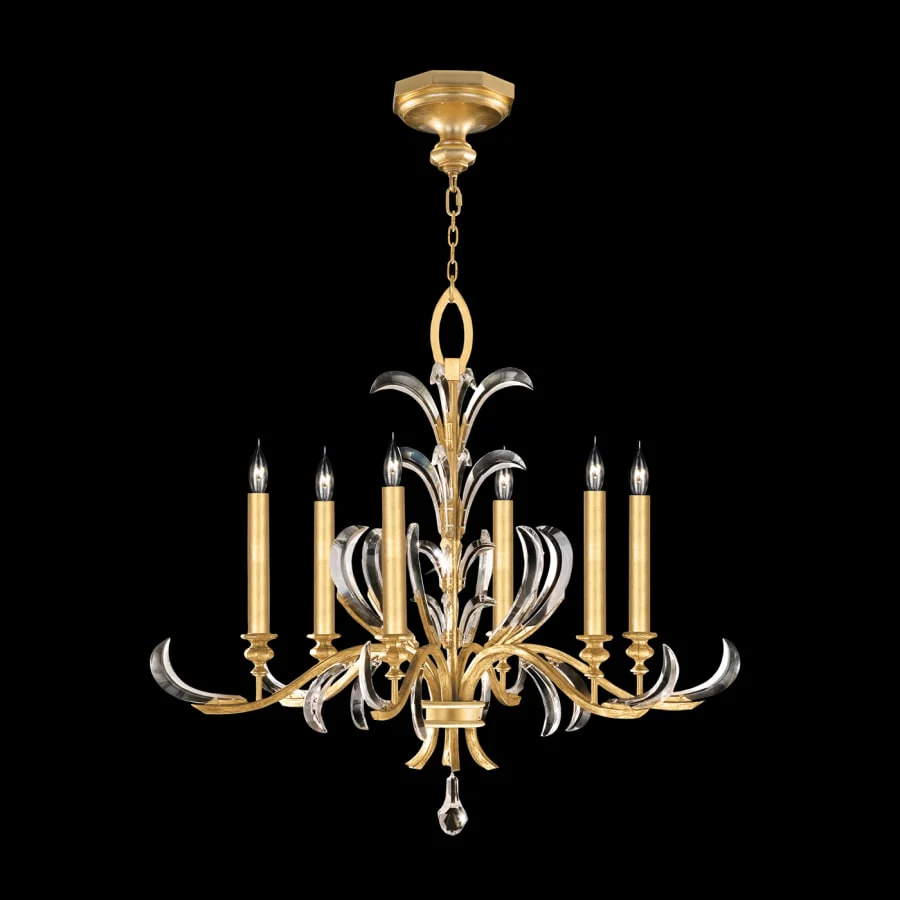 Fine Art Handcrafted Lighting Beveled Arcs 6 Light 37" Wide Crystal Chandelier - Image 3