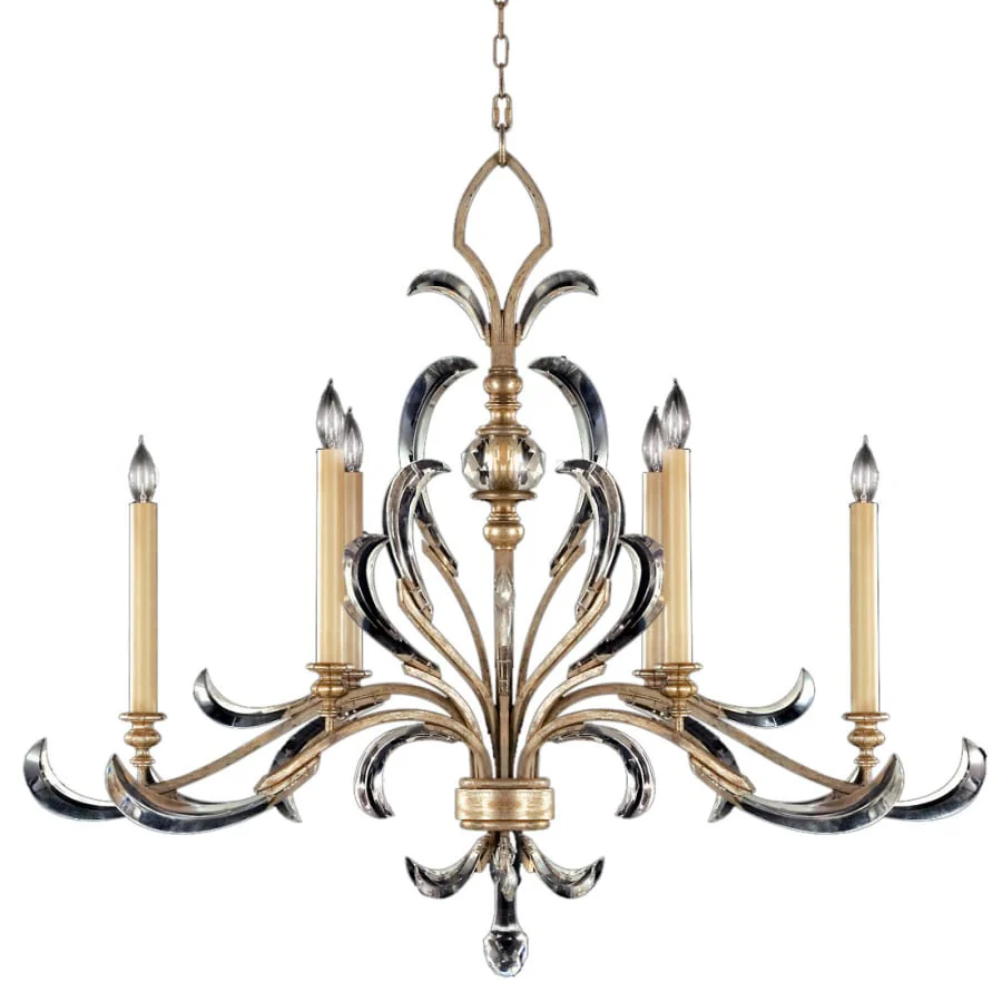 Fine Art Handcrafted Lighting Beveled Arcs Six-Light Single-Tier Beveled Crystal Chandelier - Image 1