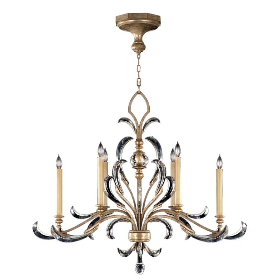 Fine Art Handcrafted Lighting Beveled Arcs Six-Light Single-Tier Beveled Crystal Chandelier - Image 2