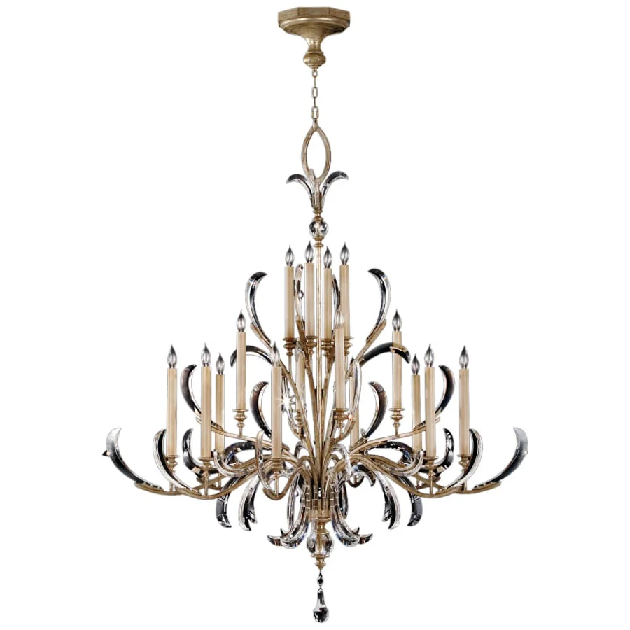Fine Art Handcrafted Lighting Beveled Arcs Sixteen-Light Two-Tier Beveled Crystal Chandelier - Image 3