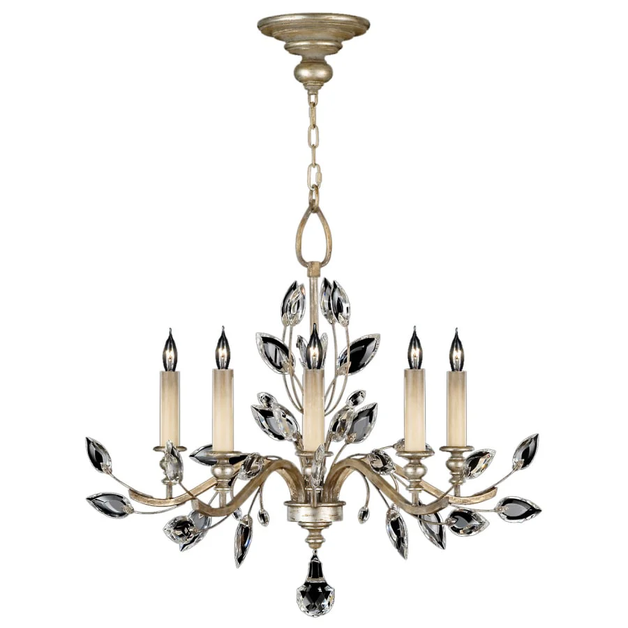 Fine Art Handcrafted Lighting Crystal Laurel Five-Light 2 Tier Chandelier with Bold-Cut Stylized Crystal Leaves - Image 3
