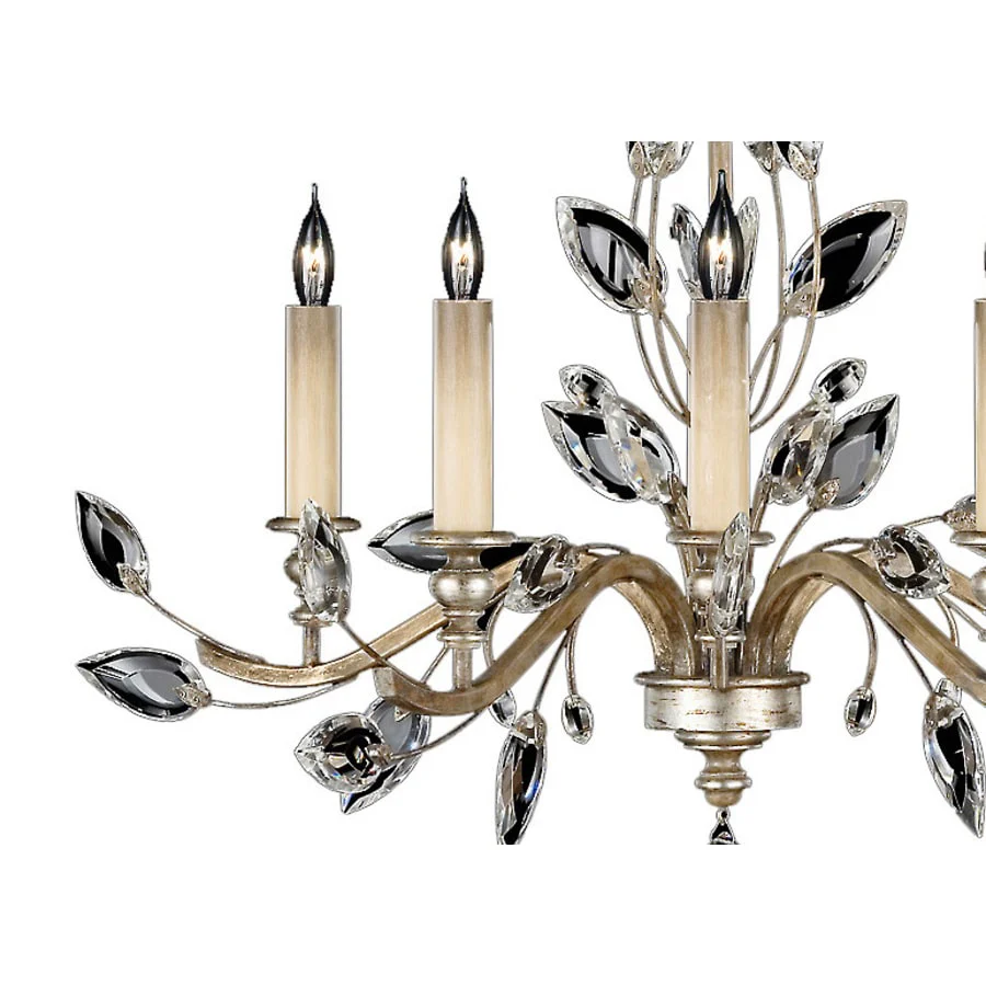 Fine Art Handcrafted Lighting Crystal Laurel Five-Light 2 Tier Chandelier with Bold-Cut Stylized Crystal Leaves - Image 2