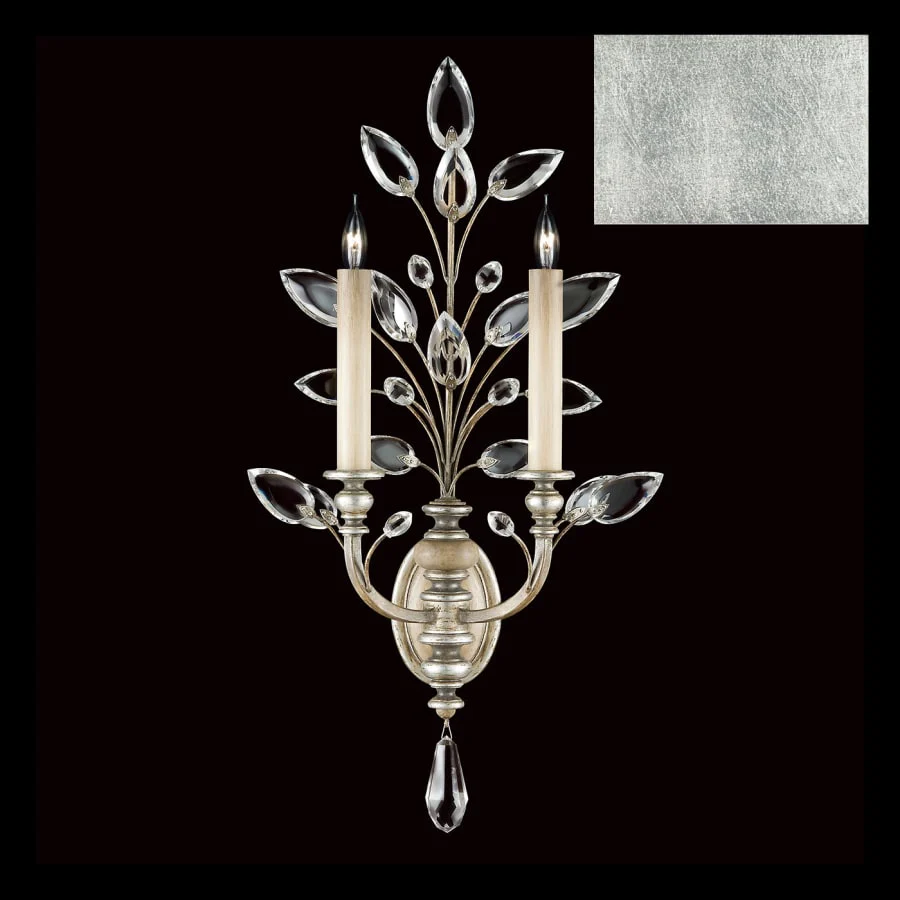 Fine Art Handcrafted Lighting Crystal Laurel 2 Light 28" Tall Wall Sconce - Image 2