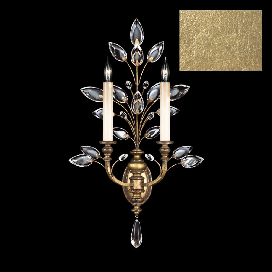 Fine Art Handcrafted Lighting Crystal Laurel 2 Light 28" Tall Wall Sconce - Image 3