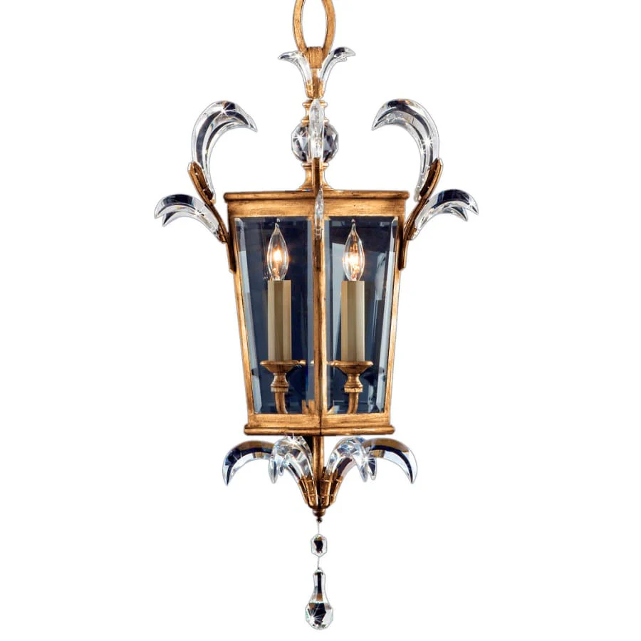 Fine Art Handcrafted Lighting Beveled Arcs Gold 22" Diameter Three-Light Beveled Crystal Bowl Pendant - Image 1