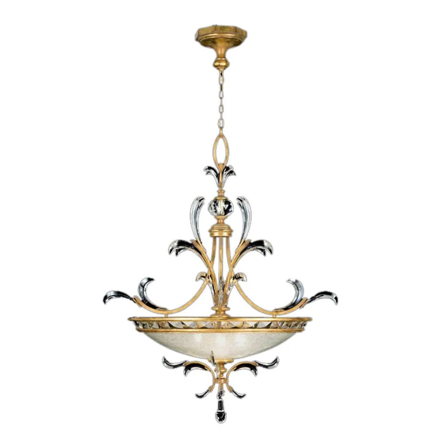 Fine Art Handcrafted Lighting Beveled Arcs Gold 44" Diameter Three-Light Beveled Crystal Foyer Pendant - Image 2