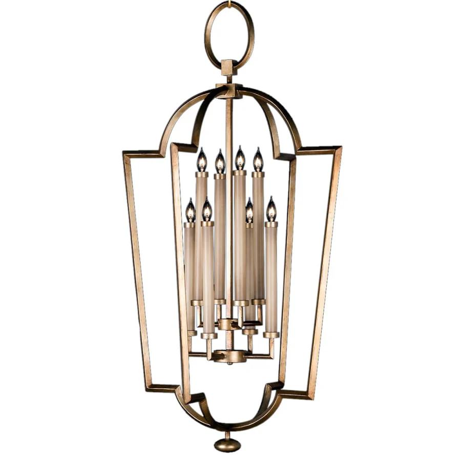 Fine Art Handcrafted Lighting Allegretto Gold Eight-Light Foyer Pendant with Faux Candle Accents - Image 1