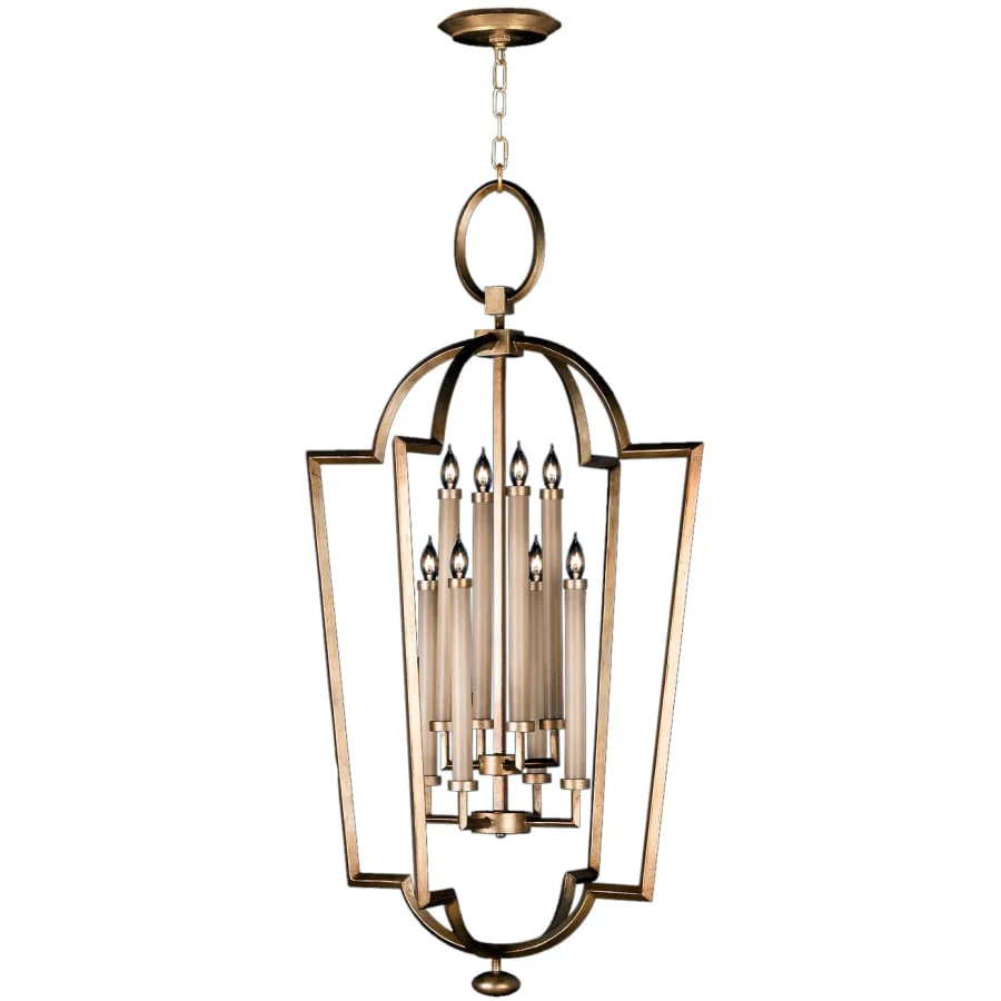 Fine Art Handcrafted Lighting Allegretto Gold Eight-Light Foyer Pendant with Faux Candle Accents - Image 2